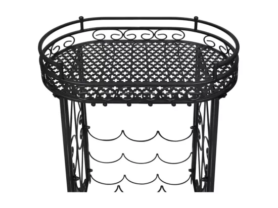 Casier à bouteilles avec porte-verre pour 9 bouteilles Métal