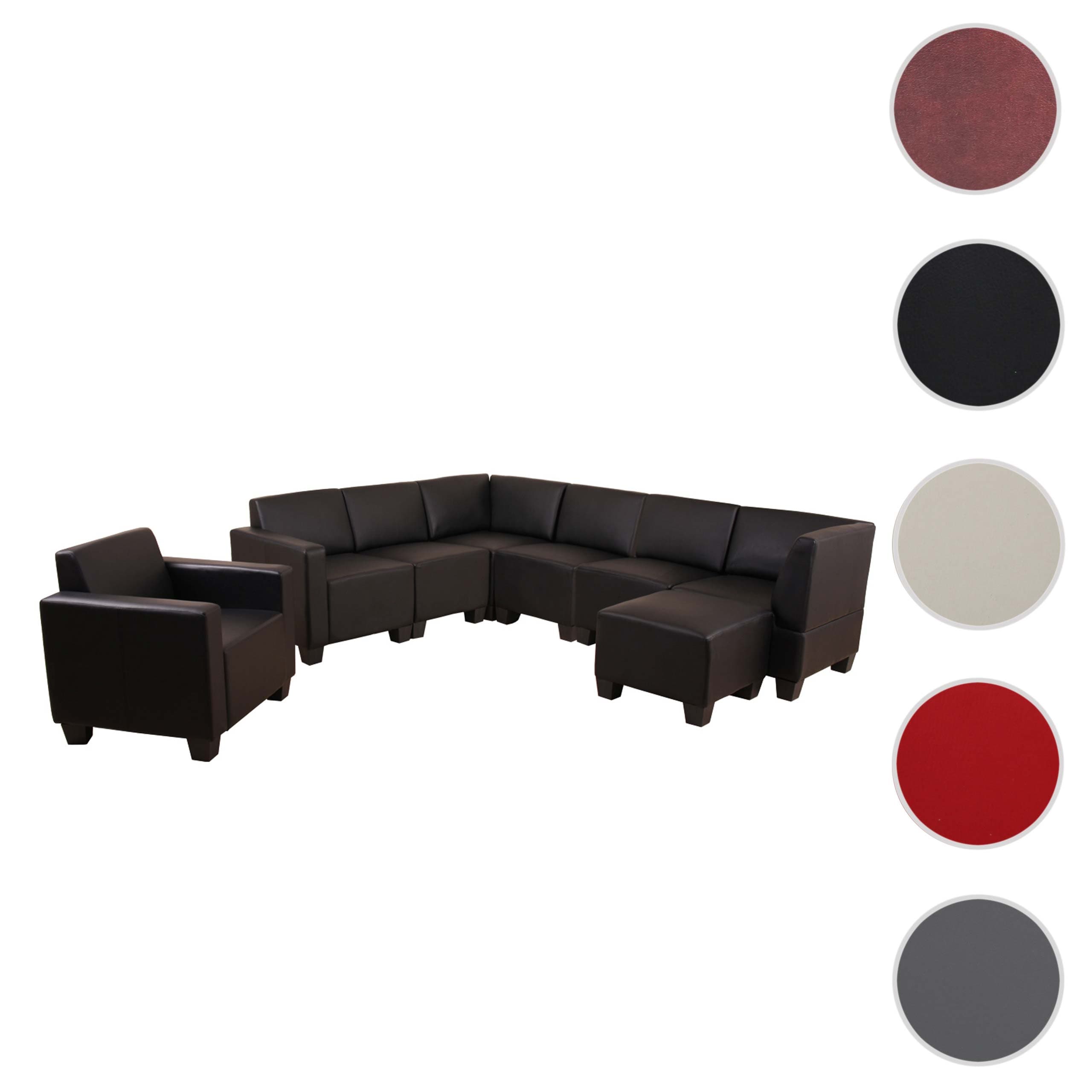 Couch-Garnitur Moncalieri 6-1-1 ~ schwarz