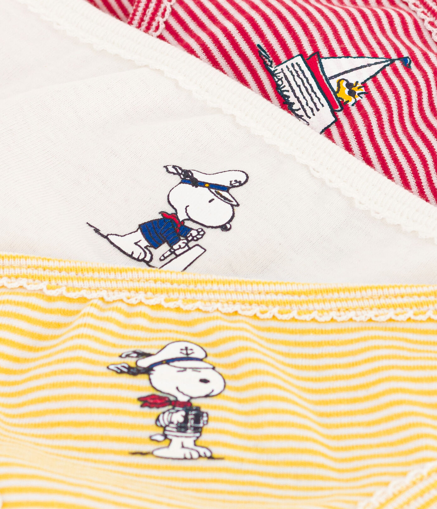Lot de 3 culottes Petit Bateau X Snoopy en coton petite fille