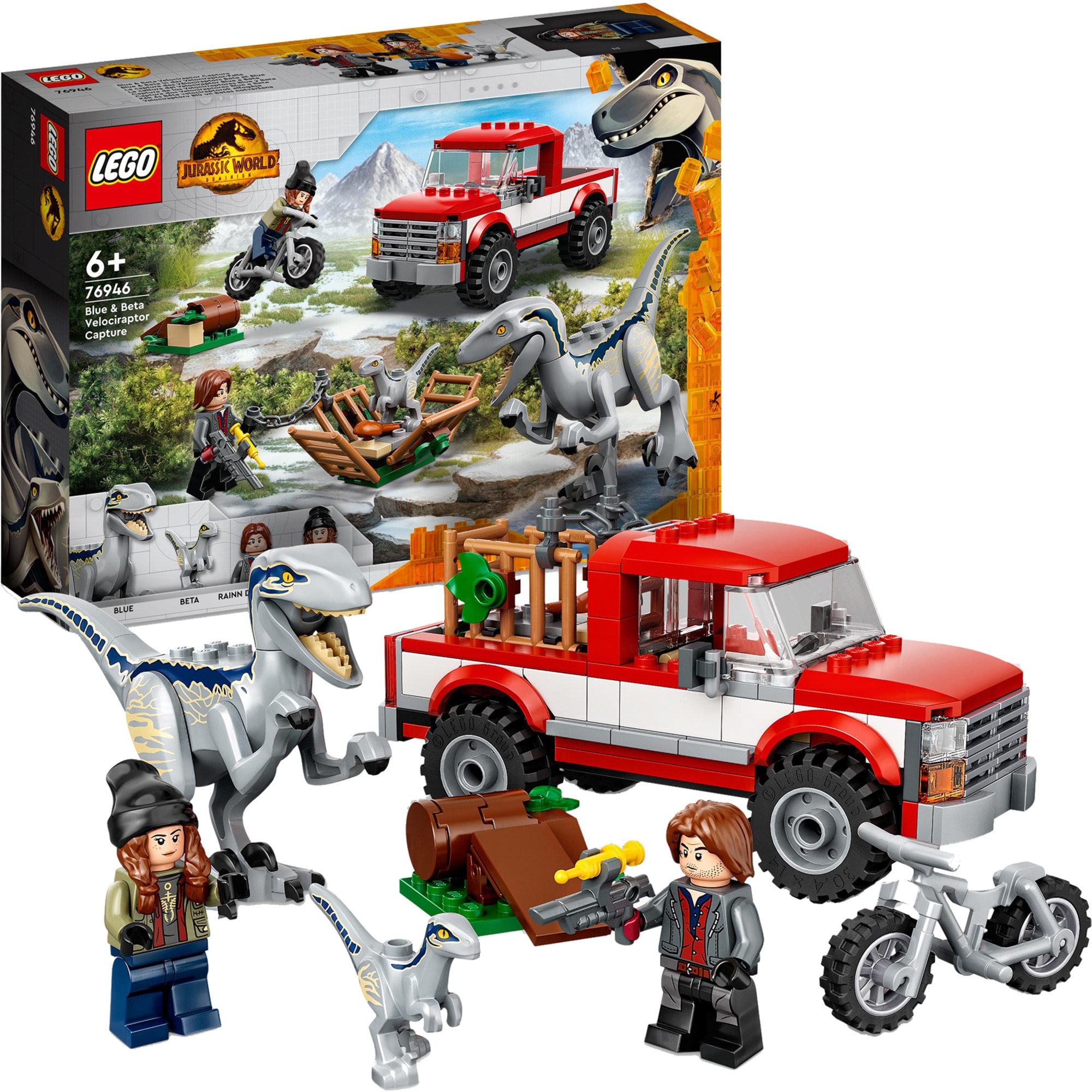 LEGO Konstruktionsspielzeug Jurassic World Blue & Beta in der Velociraptor-Falle
