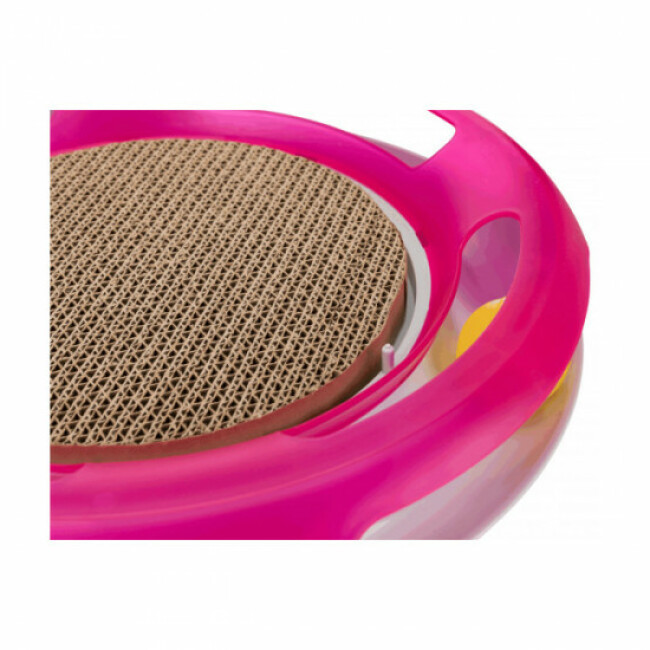 Plateau de jeu Race & Scratch avec balle et griffoir pour chat Trixie