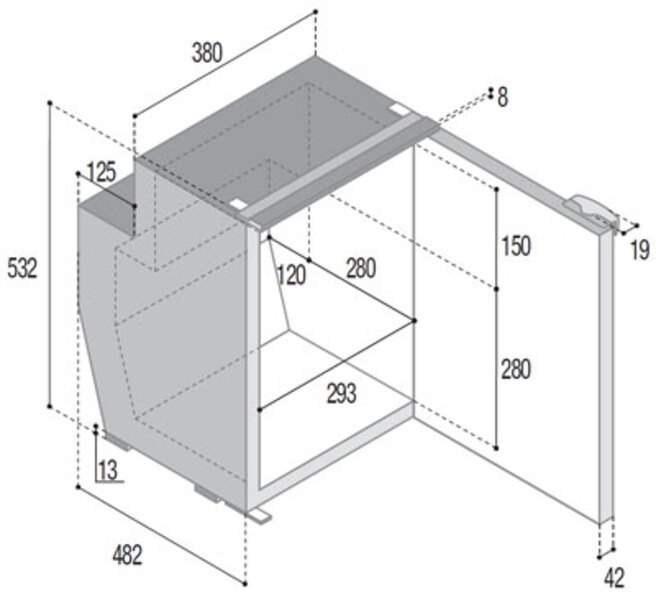 Kompressor-Kühlschrank C51i - 51 l - Grau