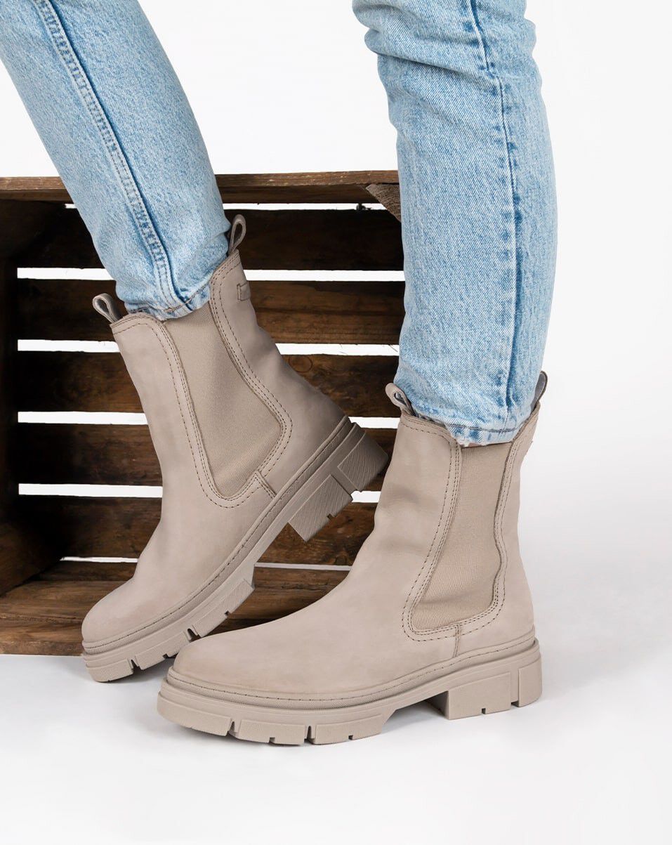 Tamaris Enkellaarsjes Plat taupe