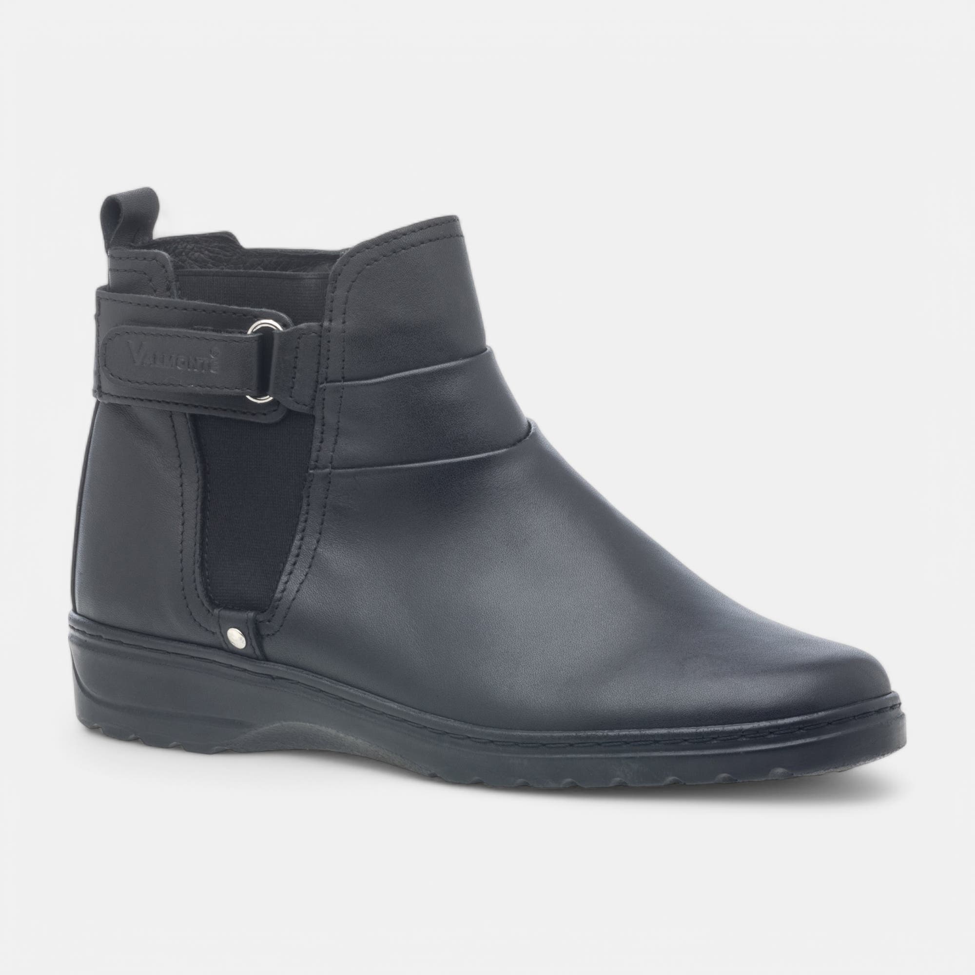 Bottines pieds sensibles Femme en cuir noir