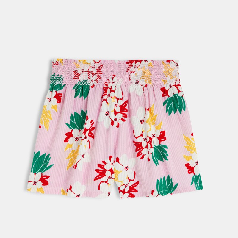 Jupe-short bébé fille rose fleurs exotiques Catimini Rose