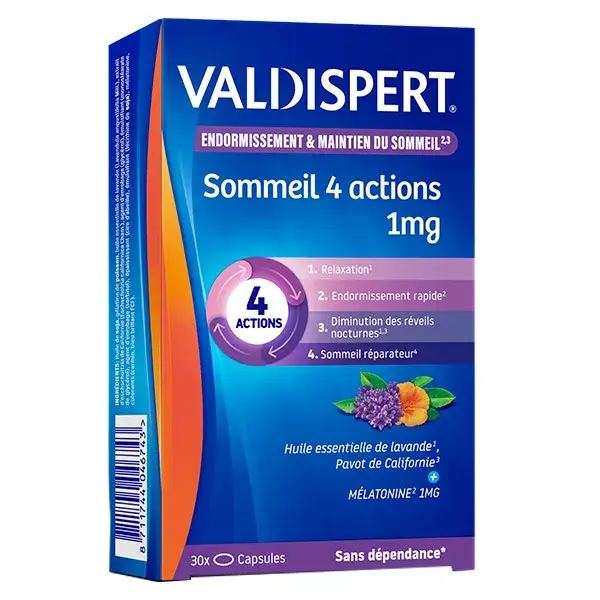 Valdispert Sleep 4 Ações 1mg Melatonina 30 cápsulas