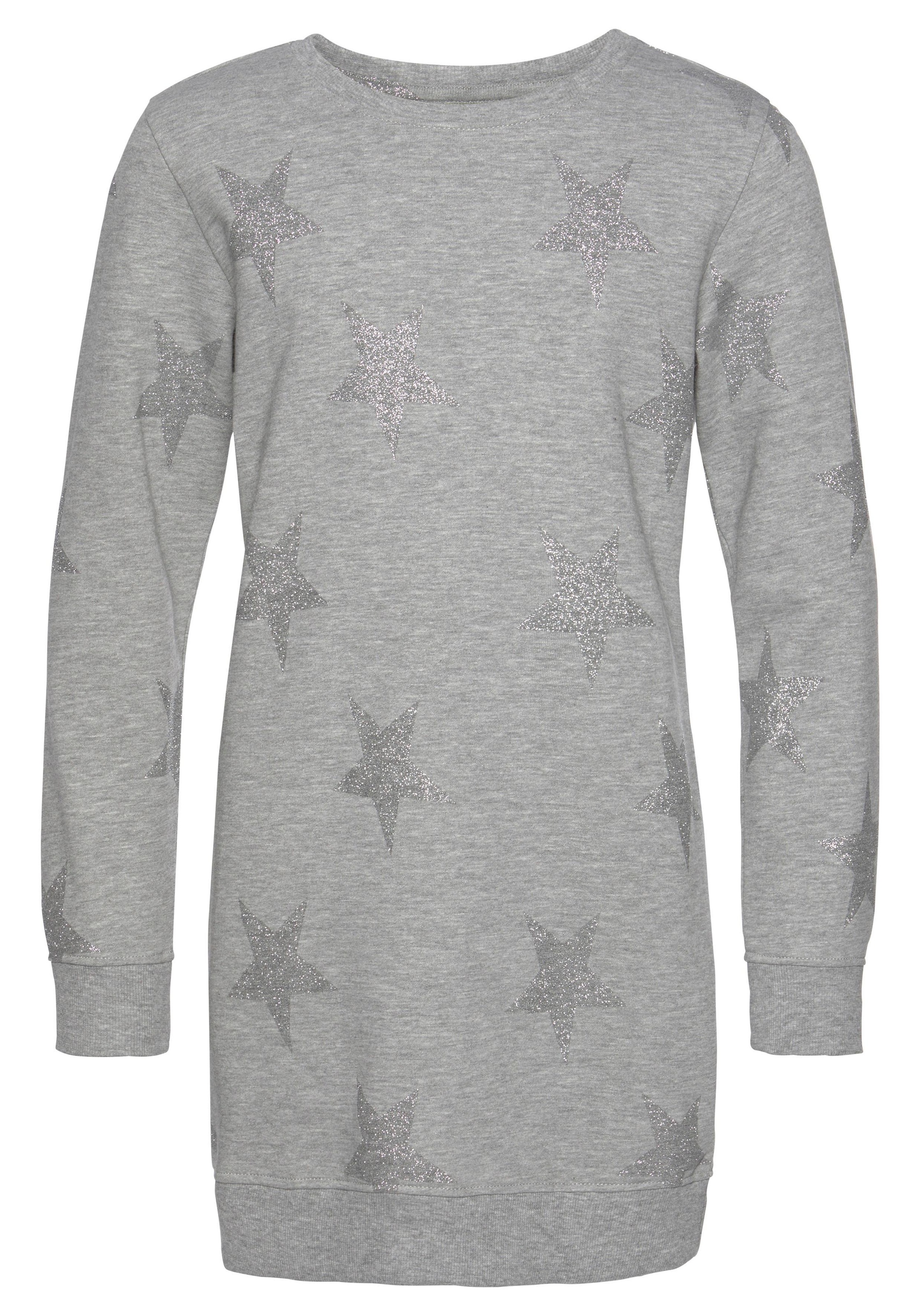 KIDSWORLD Sweatkleid »Sterne-Allover Kleid« für den Alltag,  ca. Mitte Oberschenkel Länge,  sportlicher Touch