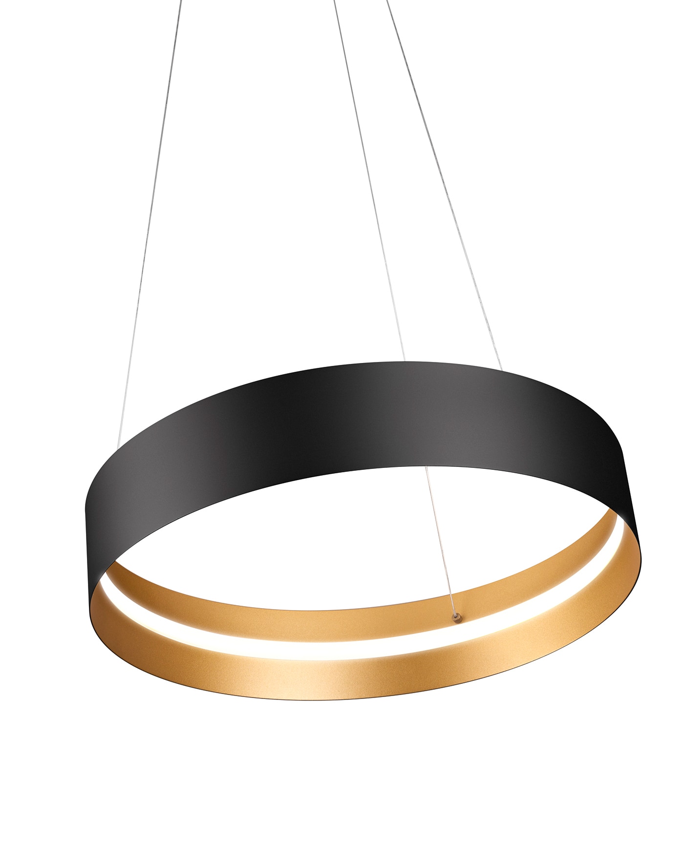 Musterring LED Pendelleuchte 50 cm MR LOOP schwarz-goldfarbig