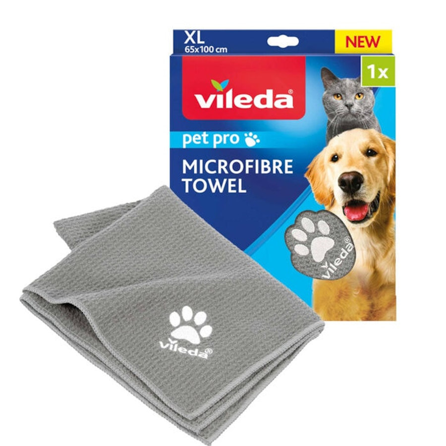 Toalha de microfibra Vileda Pet Pro cinza para cães