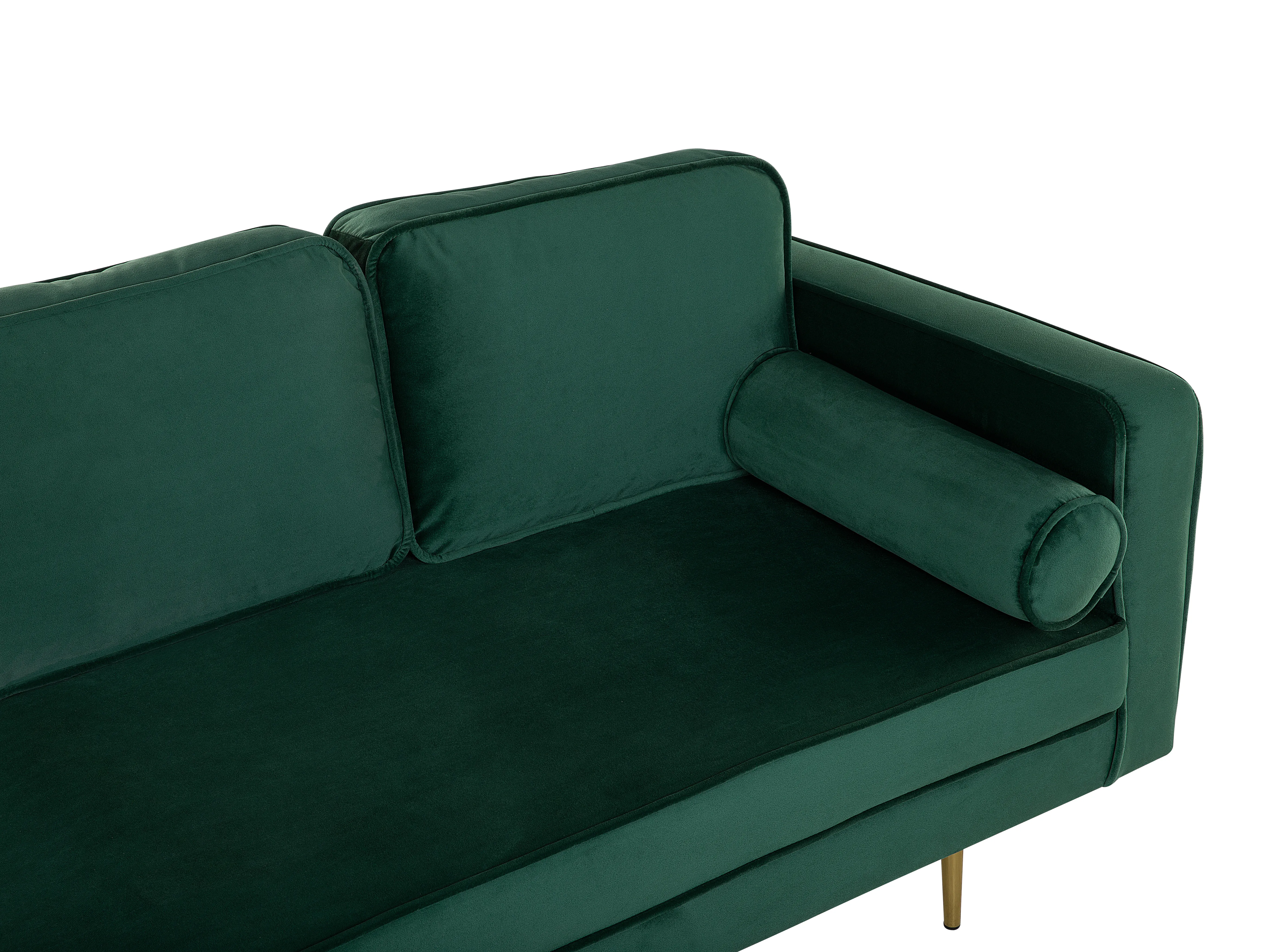 Rechtszijdige chaise longue MIRAMAS Fluweel Smaragdgroen