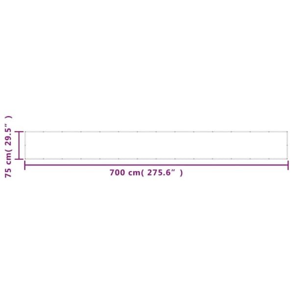 vidaXL Balkongskjerm kremhvit 75x700 cm 100% polyester oxford