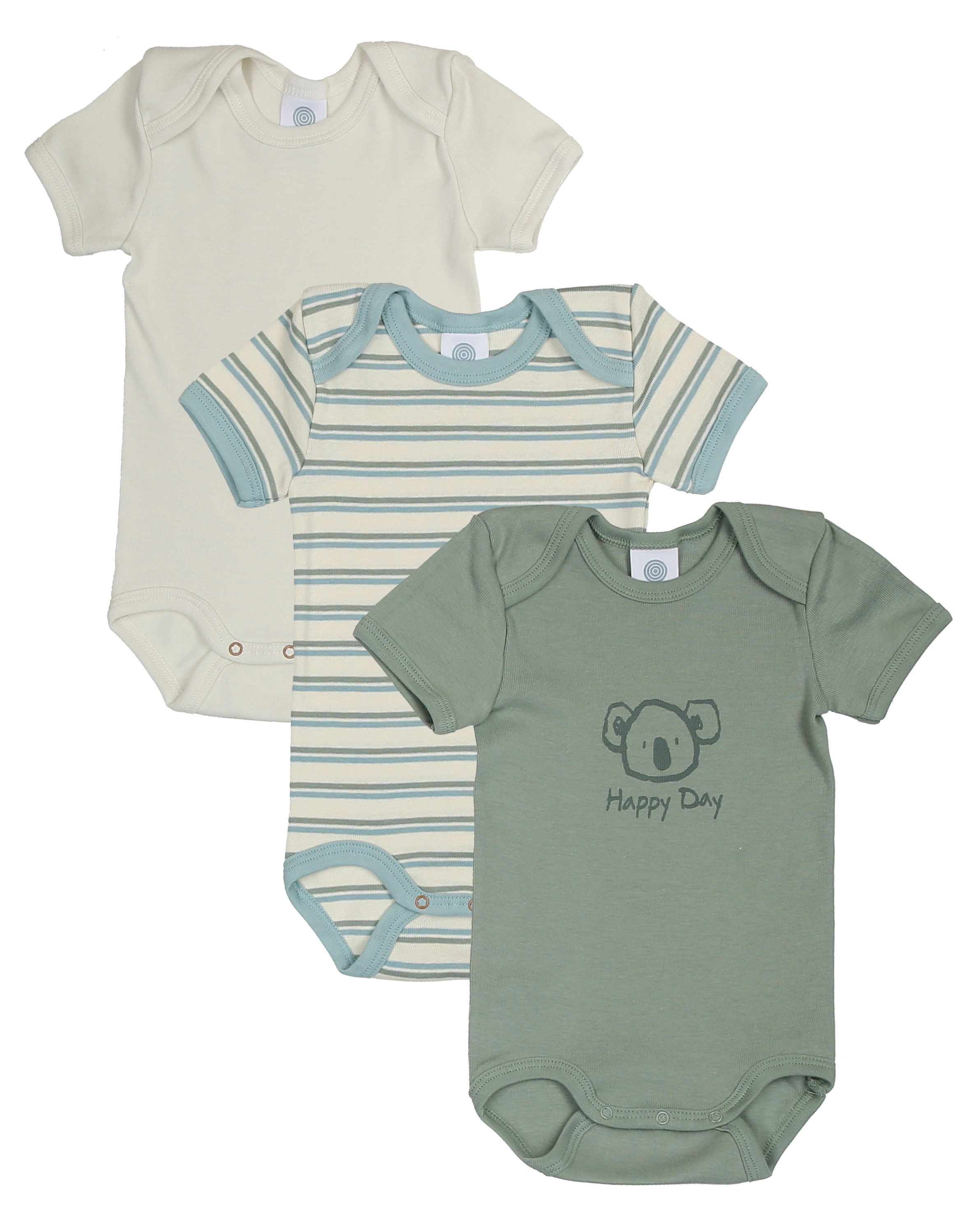 Kurzarm-Body BOY 3er Pack in lily green