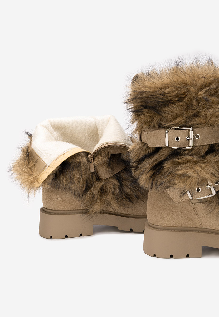Bottes fourrées femmes kaki Nelisia