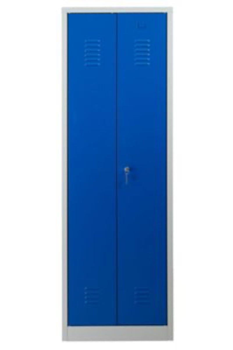 PROREGAL Garderobekast Camel 2 compartimenten & 1 slot HxBxD 180 x 60 x 50 cm Hangslot Grijs-Lichtblauw