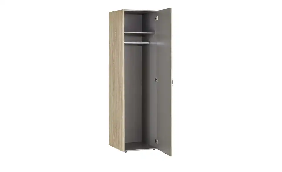 Schrank, 1-türig Multischrank-System Eiche sägerau (Nachbildung) 50 cm