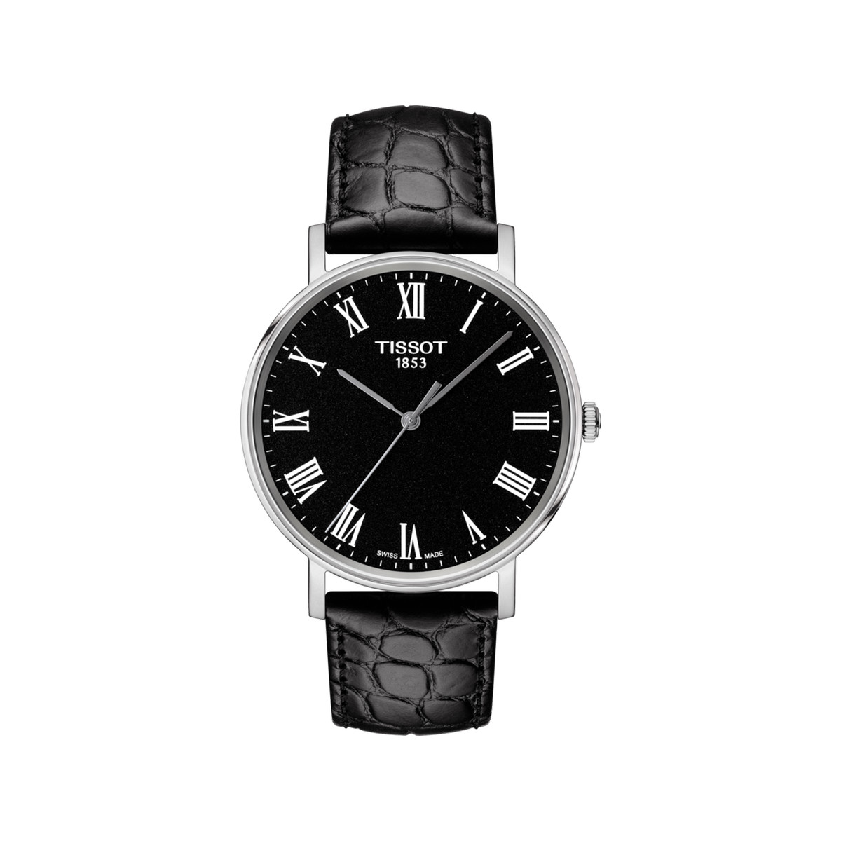 Montre Tissot homme acier cuir noir
