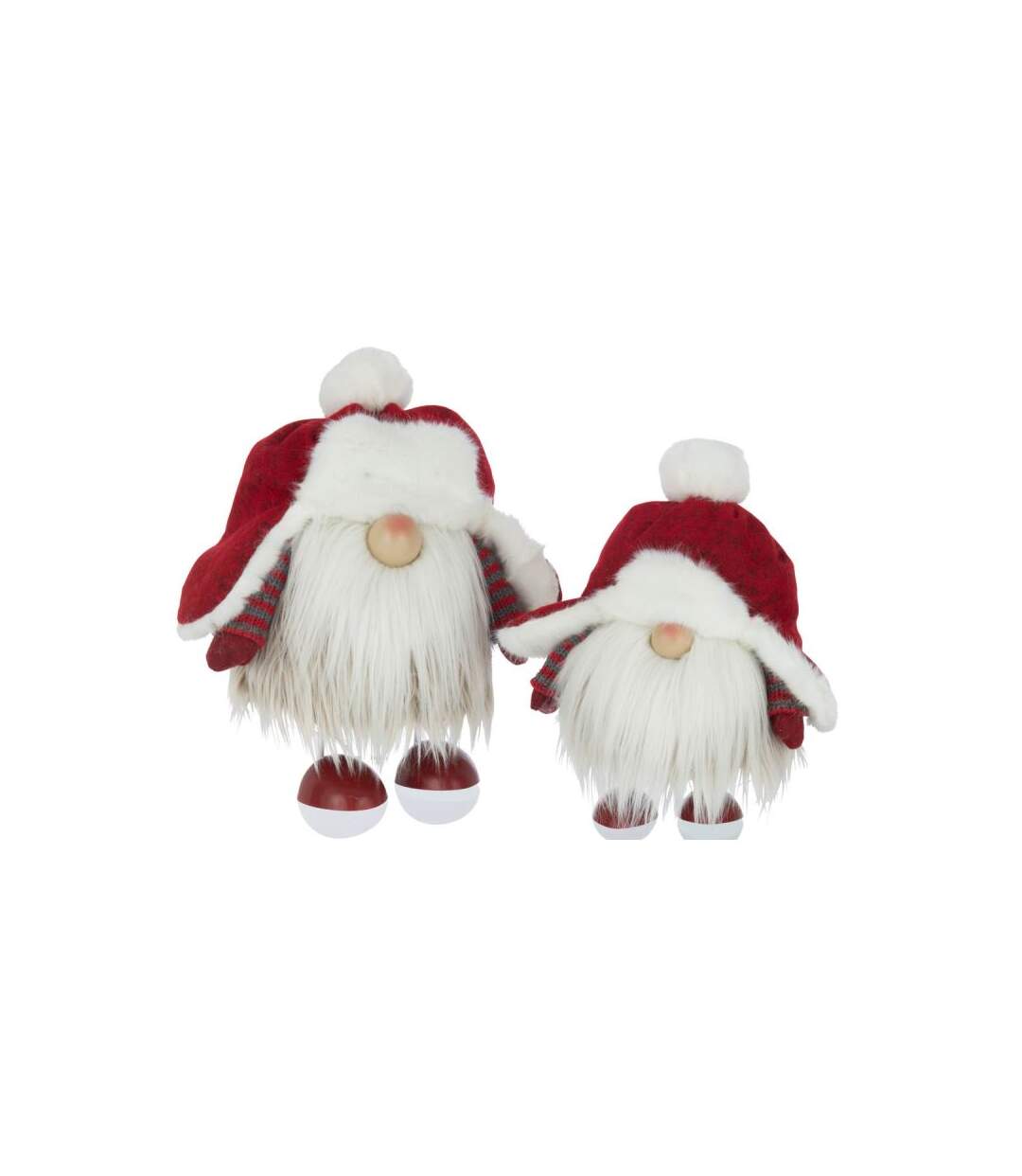Paris Prix - Statuette Déco Père Noël bonnet 29cm Rouge