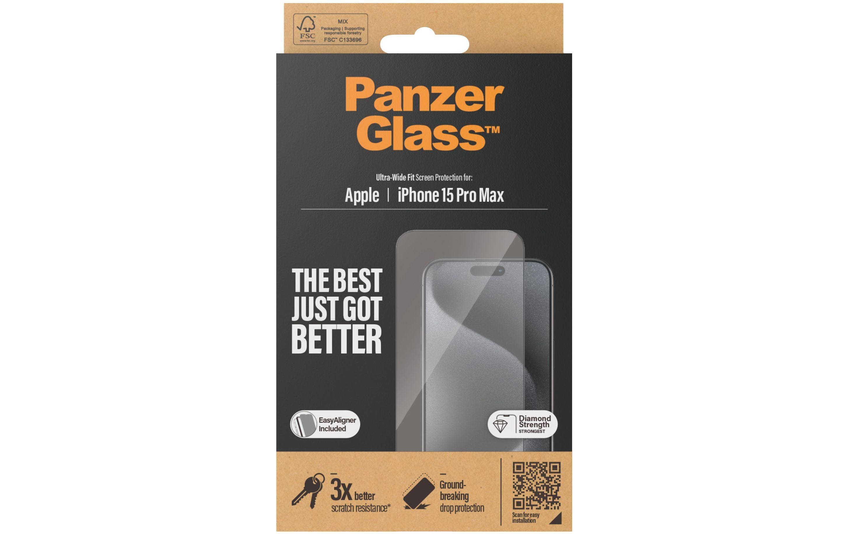 Displayschutz Ultra Wide Fit iPhone 15 Pro MaxDisplay-Schutzfolie mit Applicator für das Apple iPhone 15 Pro Max