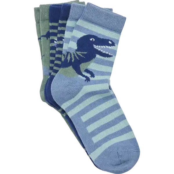 3er-P. Jungen Socken Dino 27 / 30 GOTS