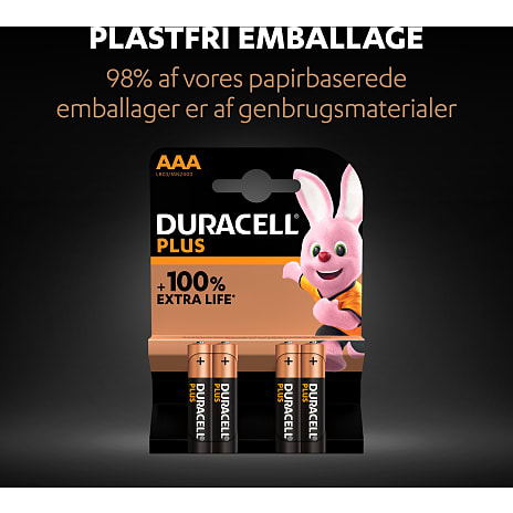 Duracell Plus AAA batterier 4-pak