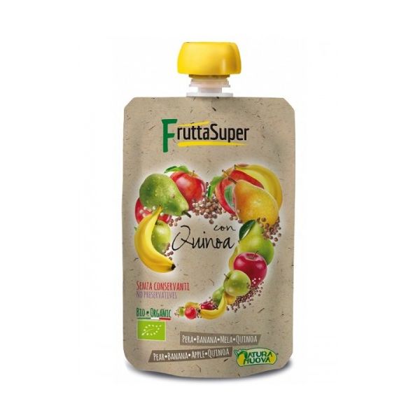 FruttaSuper Puré de Fruta Bio Pêra/Banana/Maçã/Quinoa 120g
