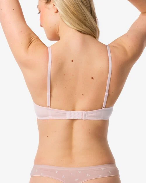 soutien-gorge préformé en dentelle avec armatures rose pâle