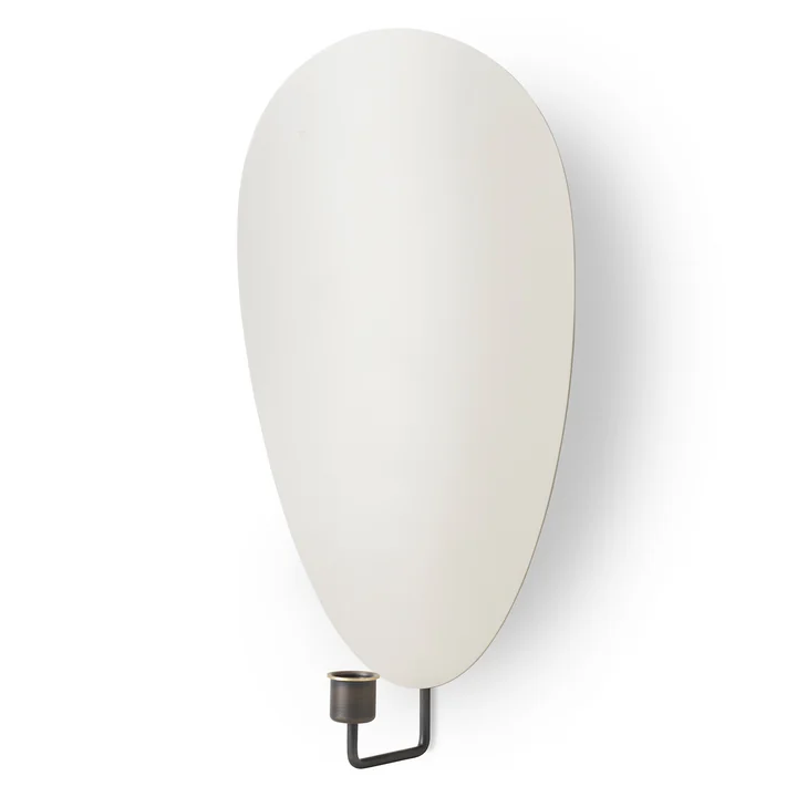 Audo - Flambeau Wandkerzenhalter, H 40 cm, grau / Messing bronziert