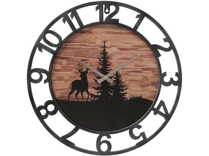 Boltze Wanduhr Ludwig Nature/Schwarz Analoge Uhr