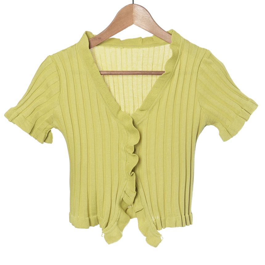 MIKIGA - V-hals gebreide cropped top