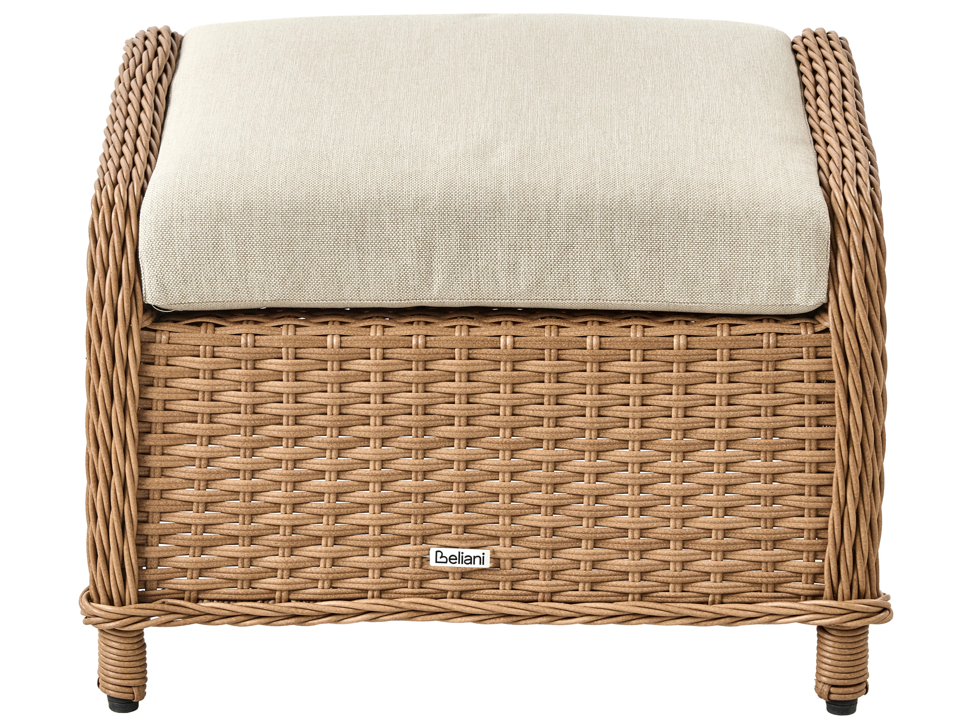 Loungeset met tafel en ottomaan 2-zits PONZA PE rotan Bruin