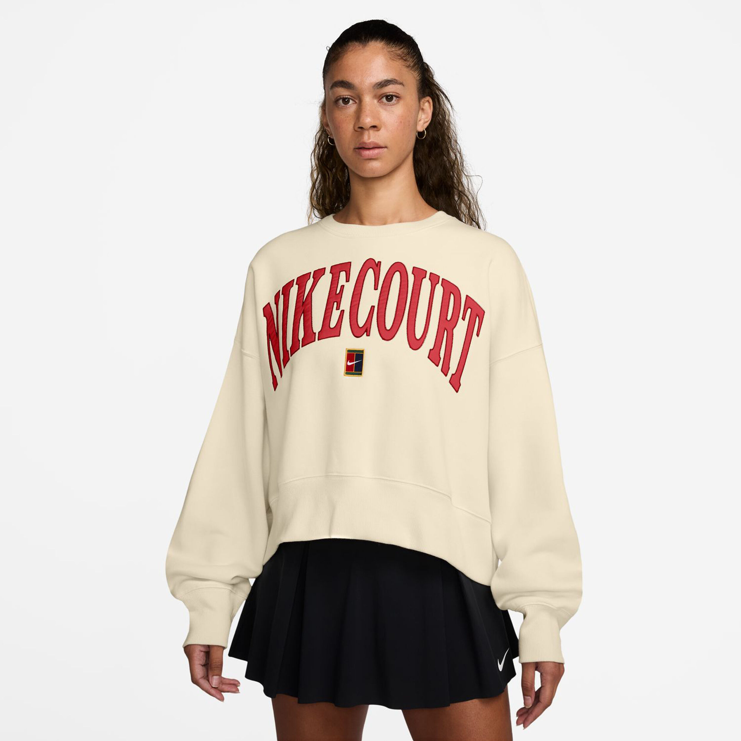 Nike Court Phoenix Fleece Oversized Crew High Rise Sweat-shirt Femmes - Beige