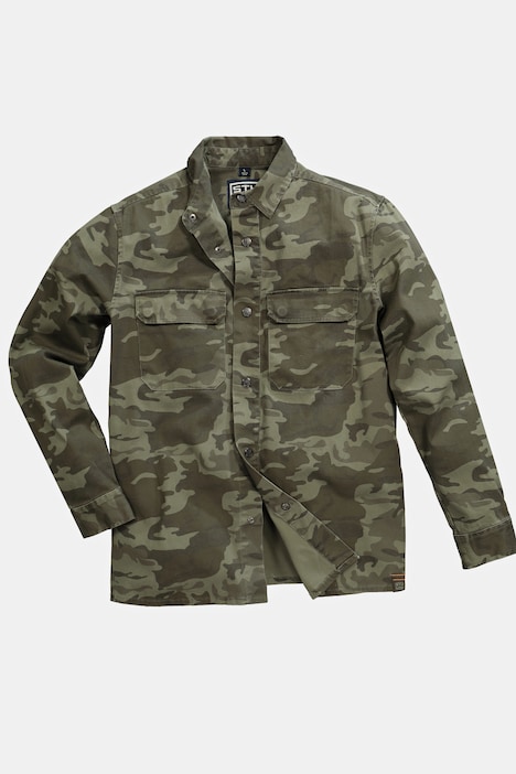 STHUGE Hemdjacke FLEXLASTIC®, Camouflage, Kentkragen, bis 8 XL