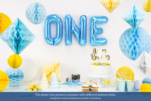 Folie Ballon Letter P Blauw Leeg 35cm