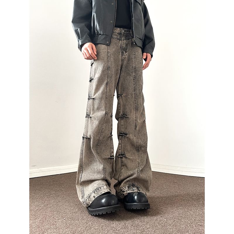 VEAZ - Mid Rise Gerimpelde Wassende Wijde Broek
