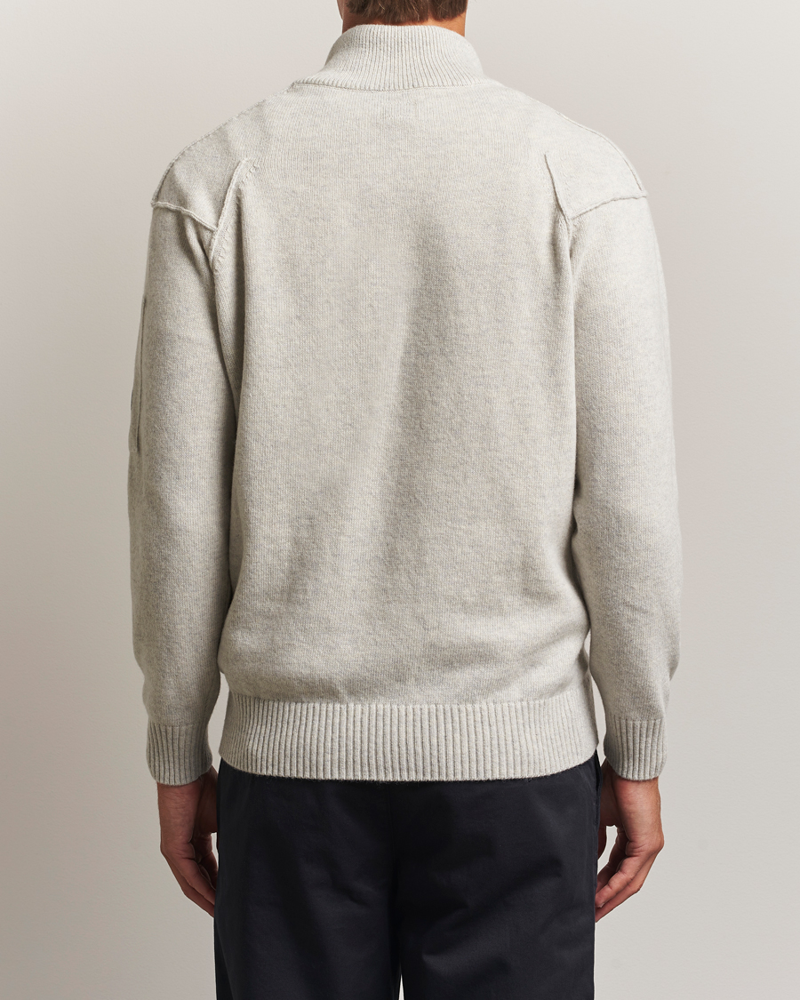 C.P. Company Knitted Lambswool Half-Zip Light Grey