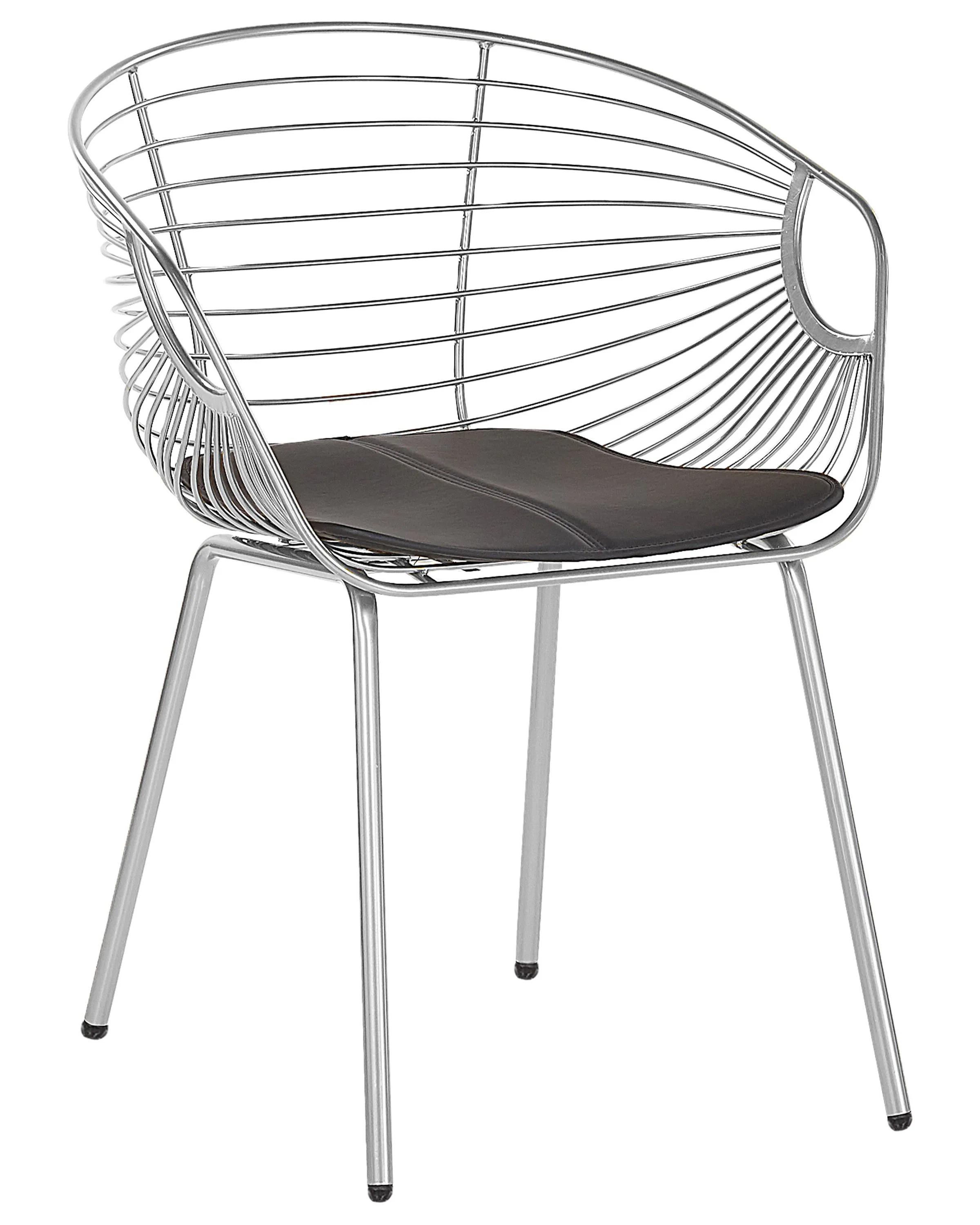 Set van 2 eetkamerstoelen HOBACK Metaal Zilver