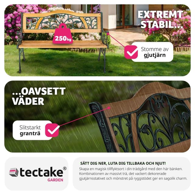 Havebænk Kathi 124x60x83cm