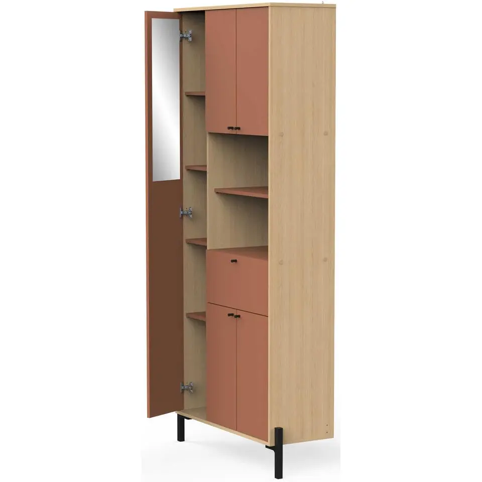 Badkamerkast Elisa - 32,90x83,60x20,50 cm - Kameelbruin/spaanplaat