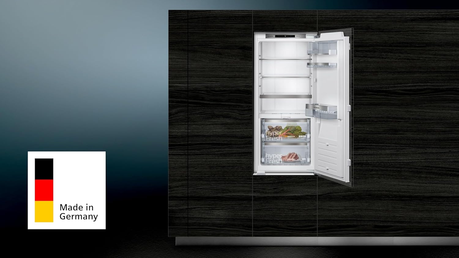 SIEMENS KI41FADE0 iQ700 Einbau-Kühlschrank, 138 kWh pro Jahr, 187L, hyperFresh Premium 0°, LED Beleuchtung, superCooling, Flachscharnier