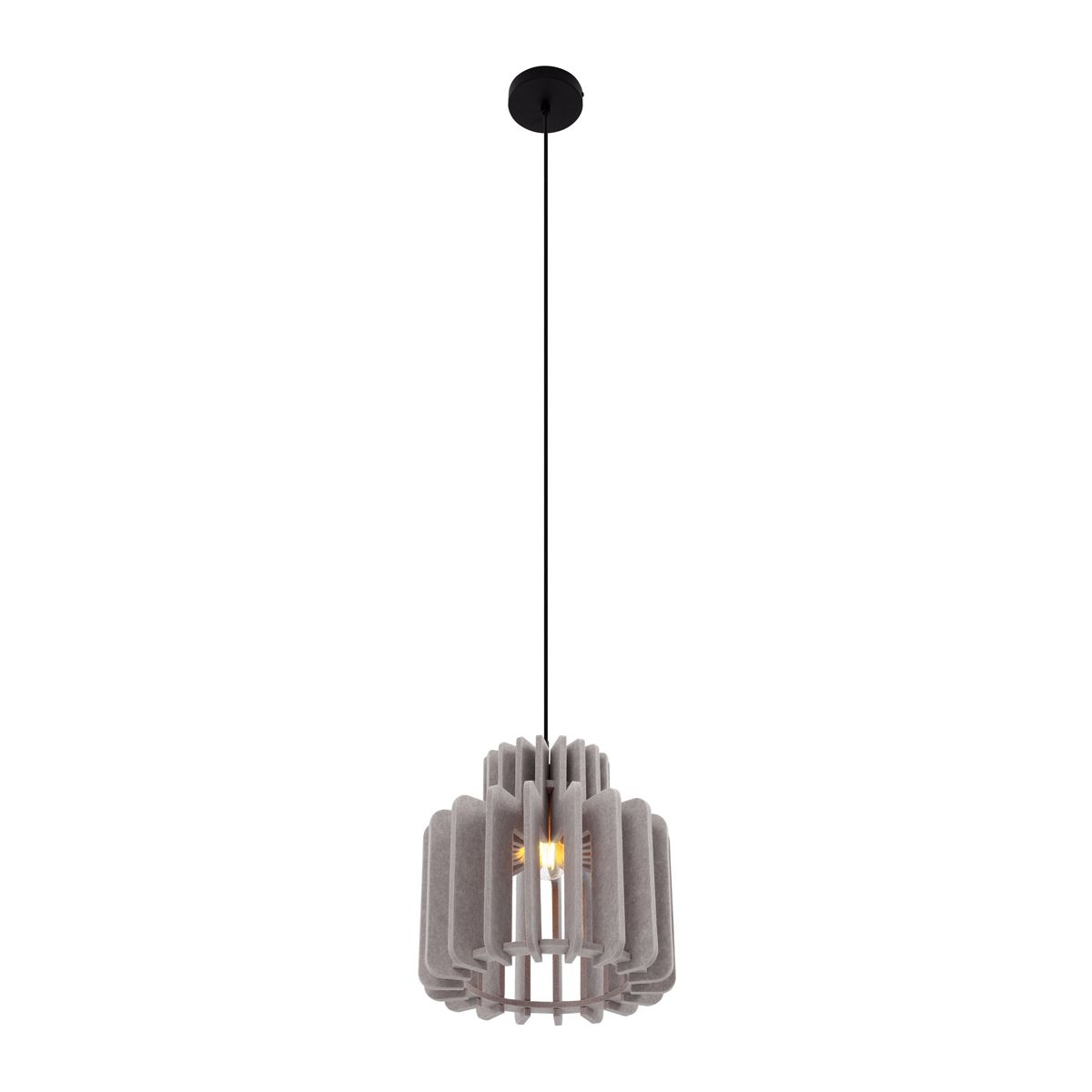 Retro hanglamp zwart met taupe kap - Felt