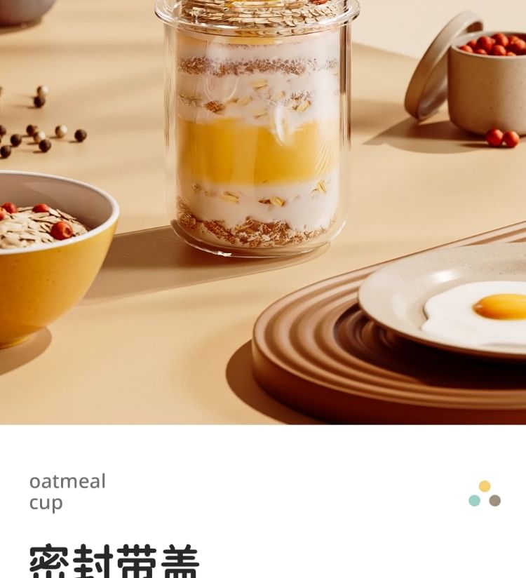 Kawa Simaya - Glazen voedselcontainer met lepel