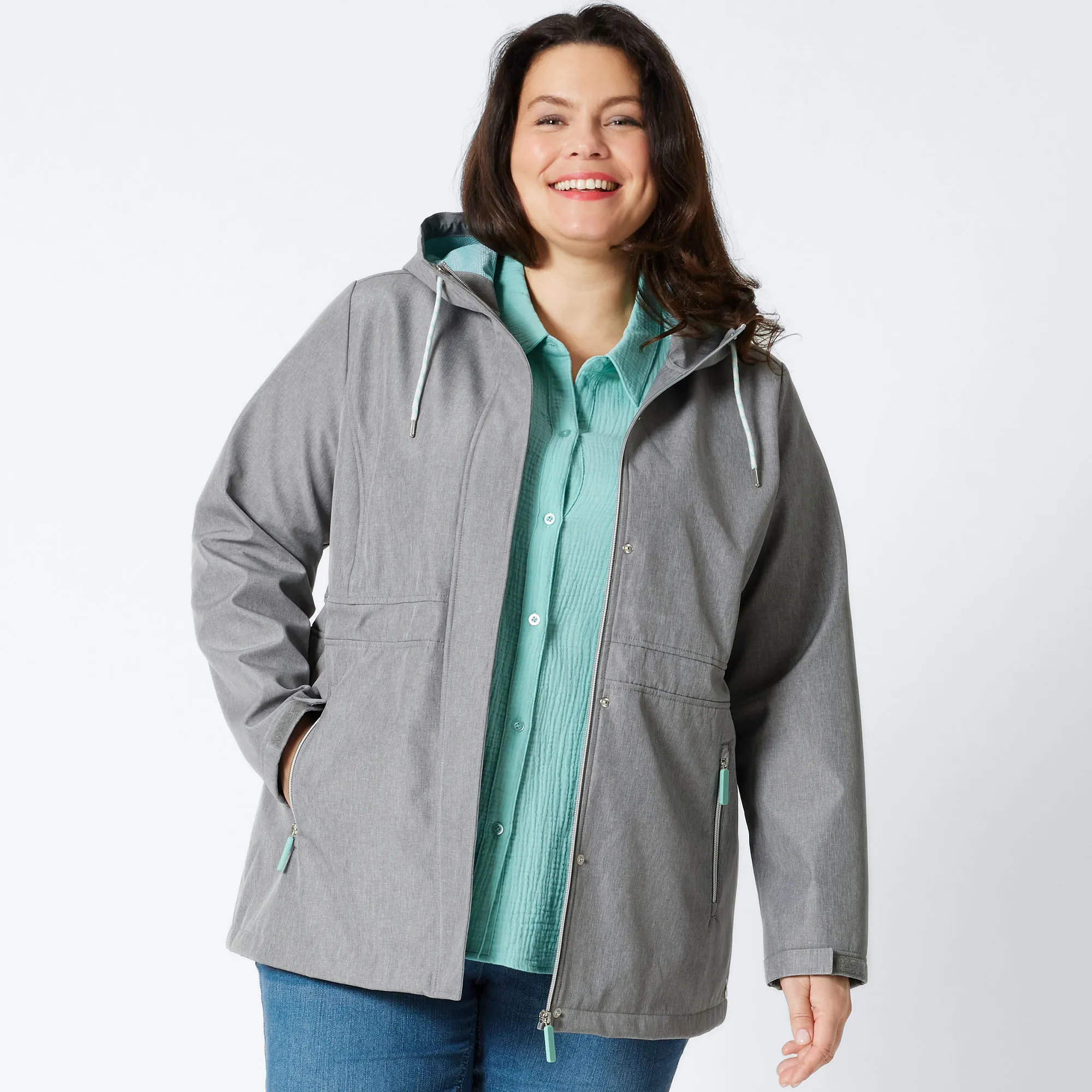 Damen-Jacke mit Kapuze, große Größen