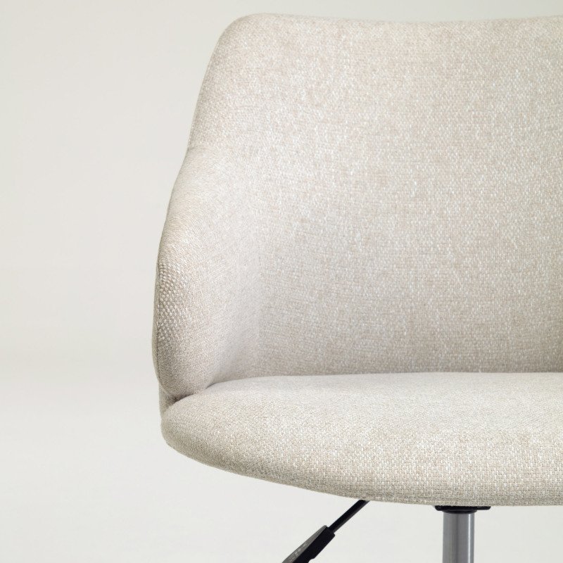 Chaises de bureau Einara tissu - Dossier bas  - Pieds Blanc