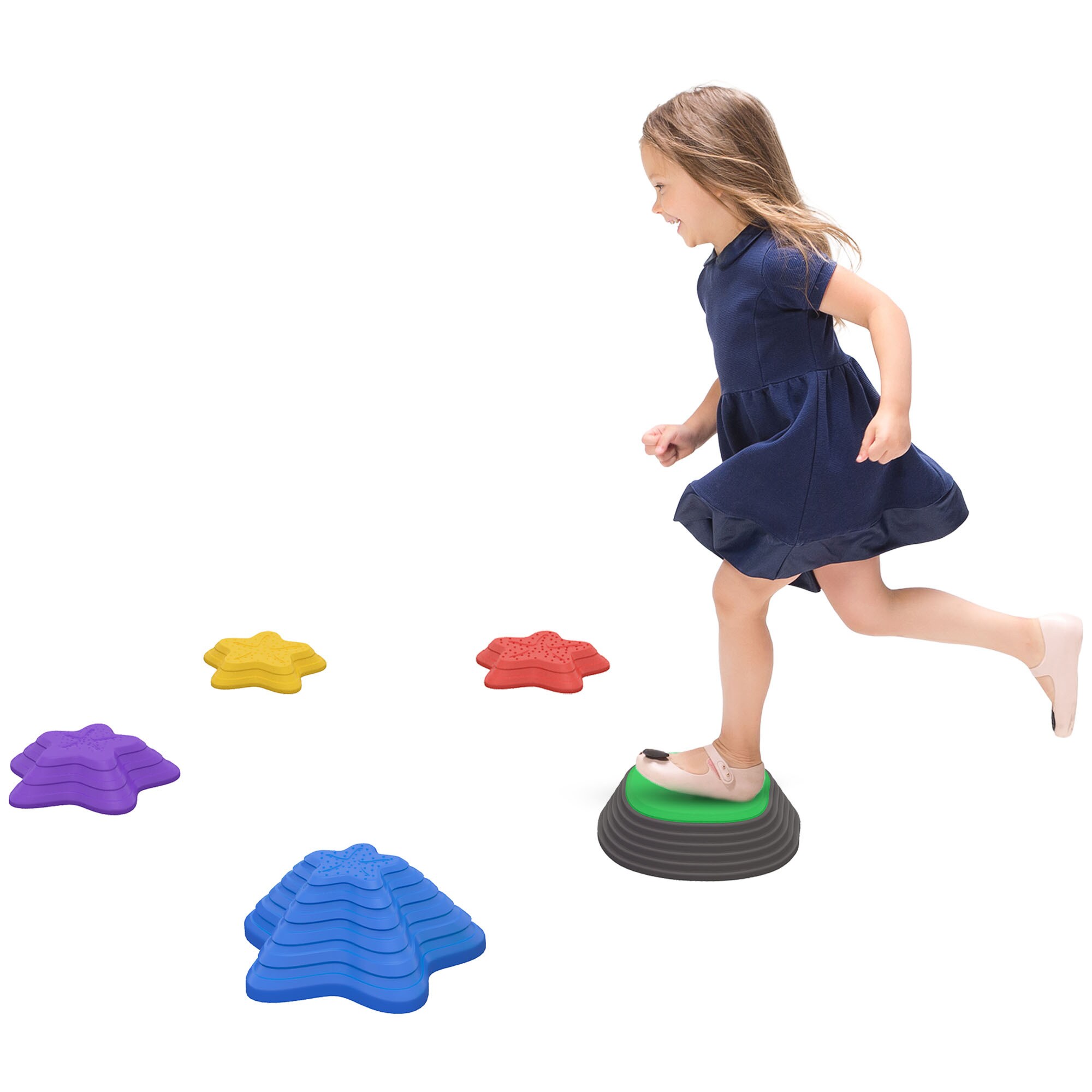 ZONEKIZ Flusssteine-Set aus robustem Material bunt 36,5L x 36,5B x 16H cm