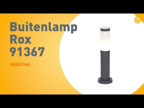 Buitenlamp paal antraciet met opaal 45 cm IP44 - Rox