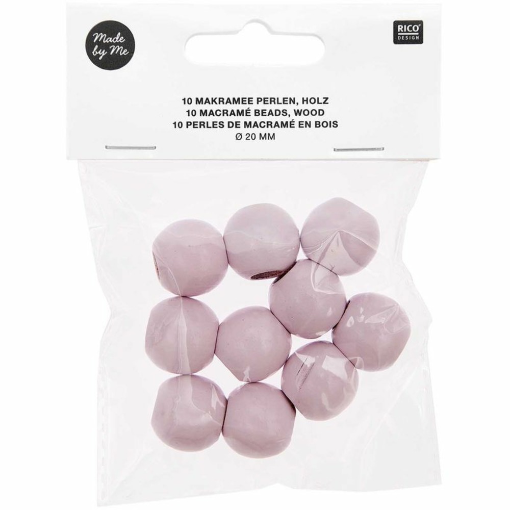 10 perles rondes - bois rose - 20 mm