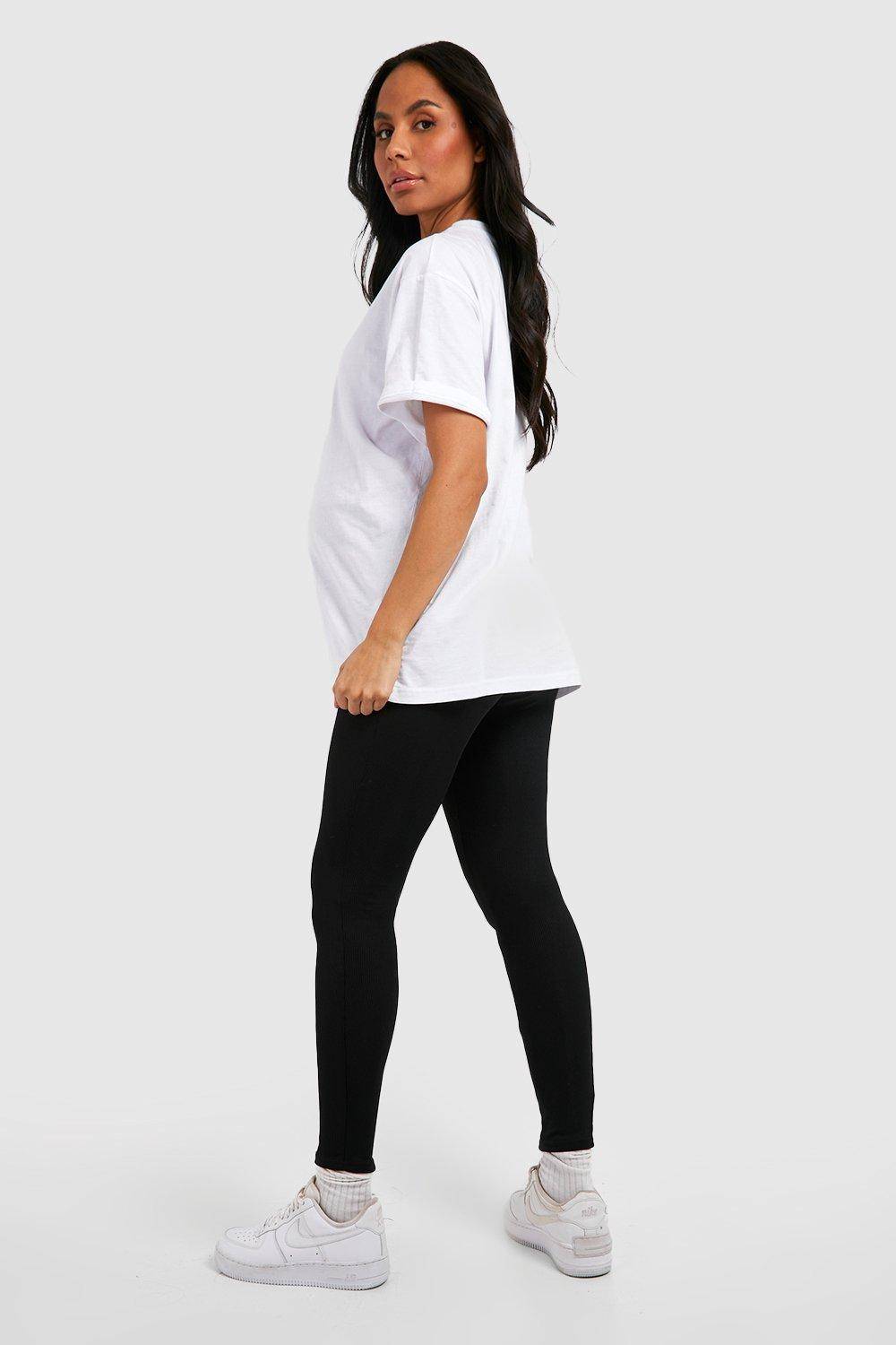 boohoo Leggings de maternité côtelés sur le ventre