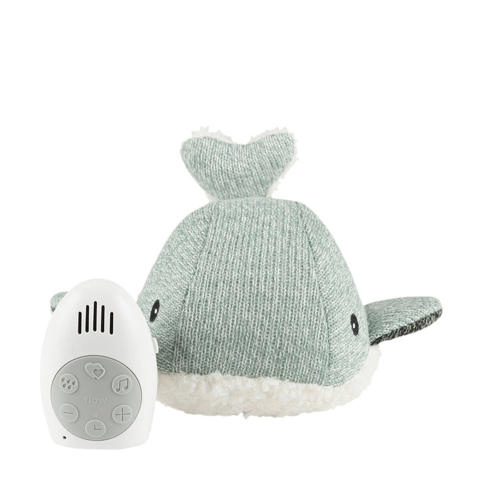 Flow Amsterdam hartslagknuffel moby walvis groen - knuffel 24 cm