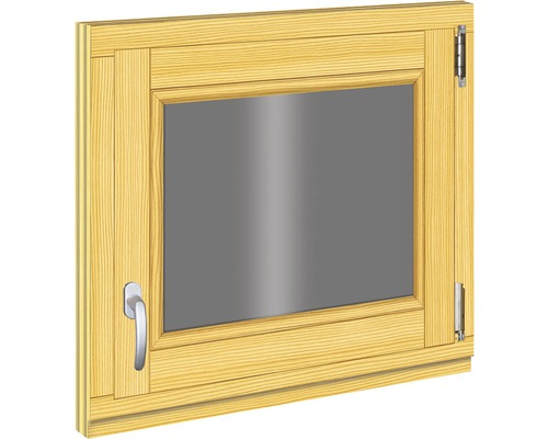 Houten raam, sparrenhout, 680x580 mm, DIN rechts