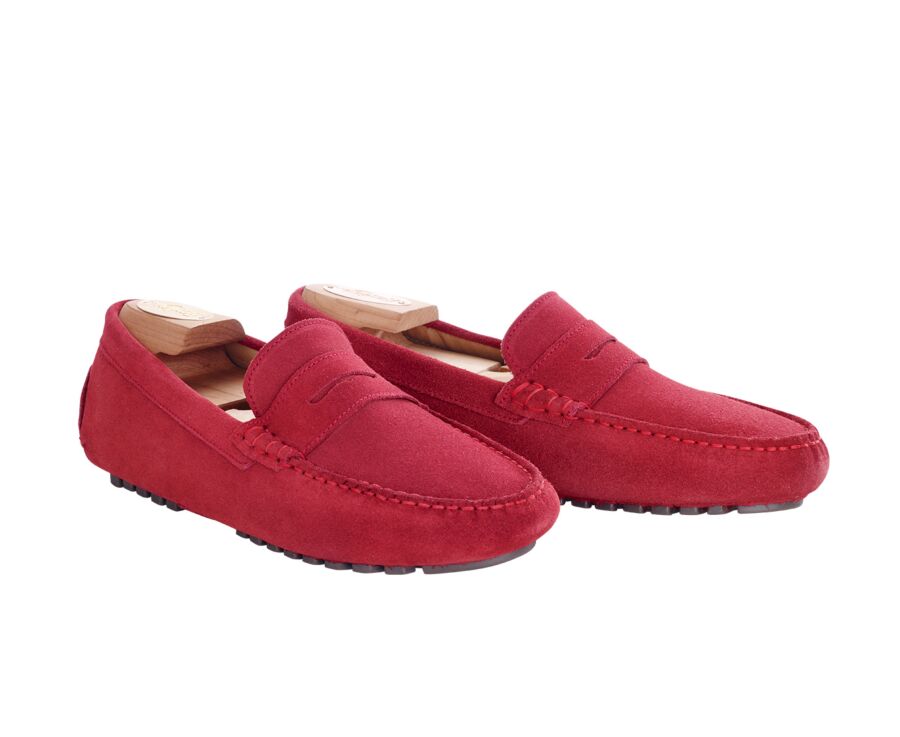Mocassin été homme Velours Rouge Foncé - FERGUSON